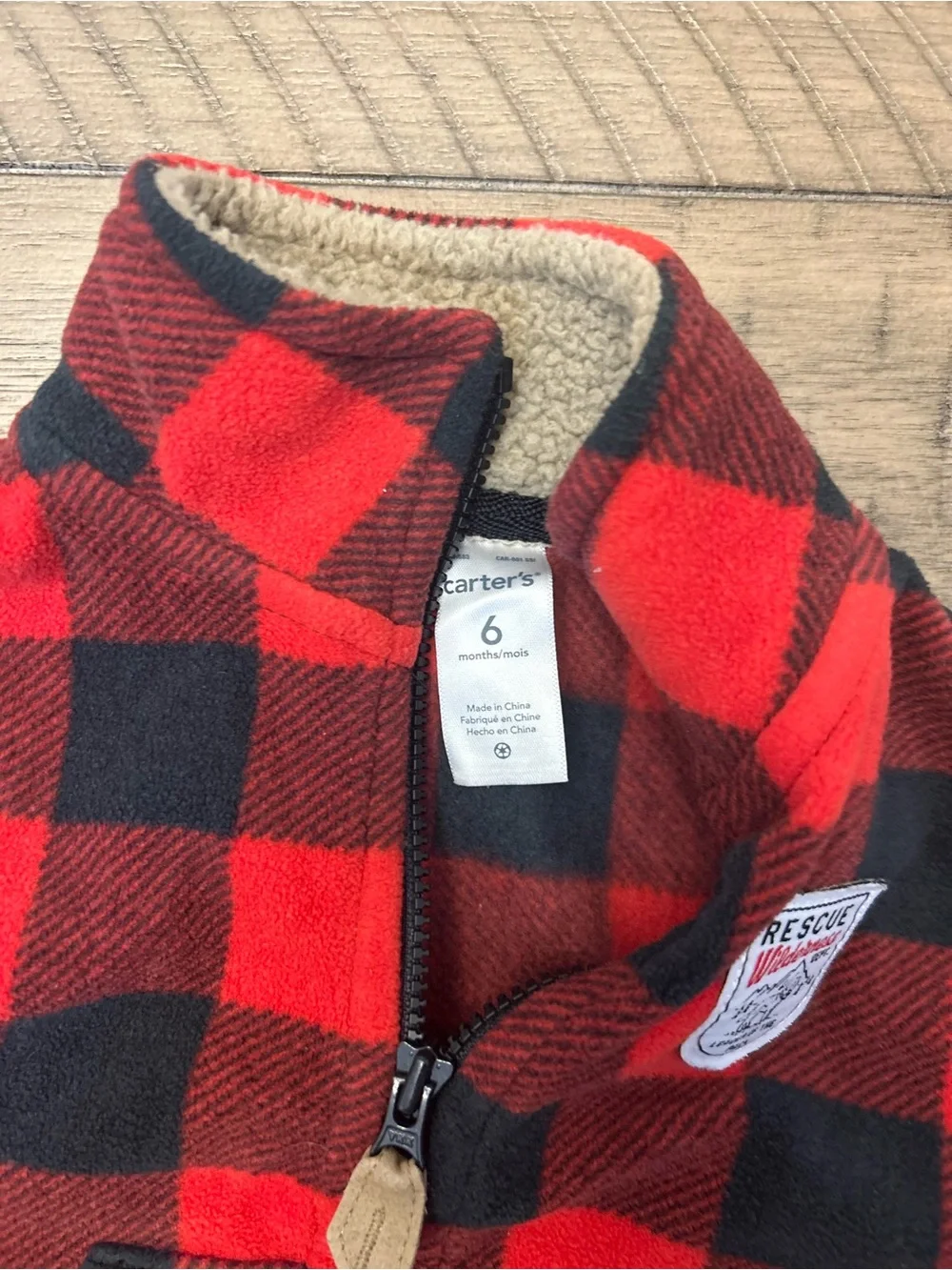 3-6M Baby Boy Plaid Vest - Red & Black